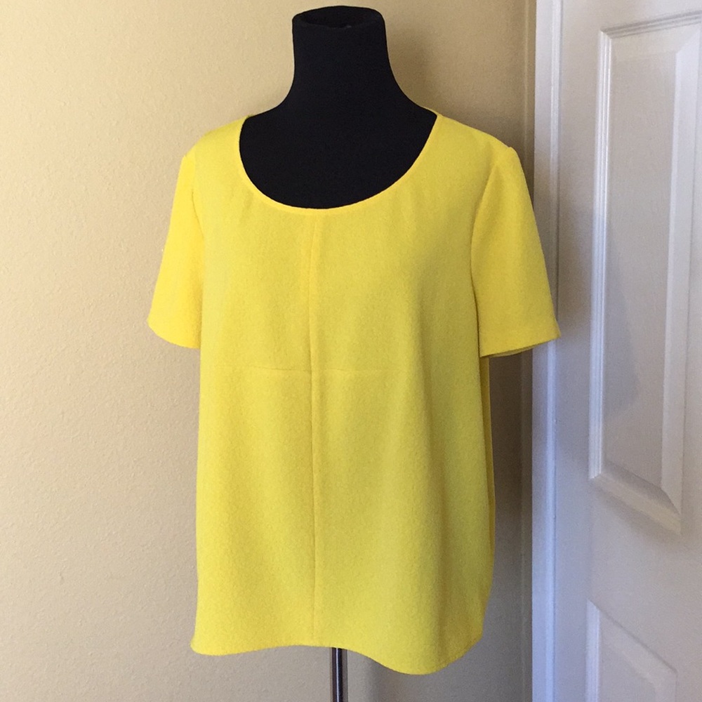 YELLOW KENSIE BLOUSE SHIRT TOP - CREPE MATERIAL